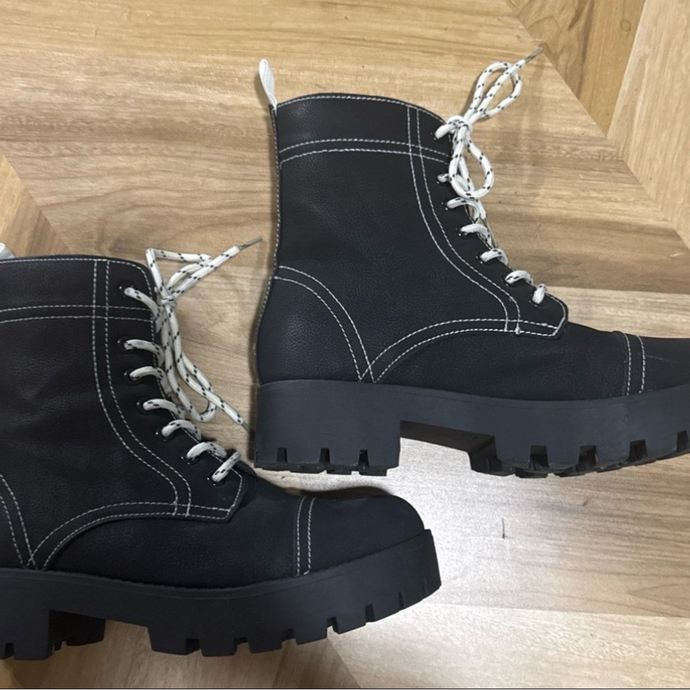 Seven7 Black Combat & Moto Boots